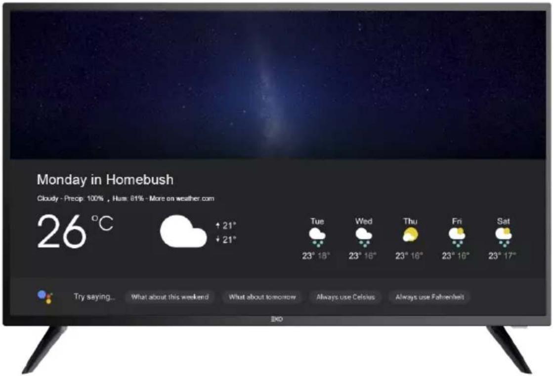 Monday in Homebush Cloudy - Precip 100% , Hum 81% - More on weather com 26 °C ↑ 21° ↓ 21° Tue 23° 18° Wed 23° 16° Thu 23° 16° Fri 23° 16° Sat 23° 17° Try saying... What about this weekend What about tomorrow Always use Celsius Always use Fahrenheit