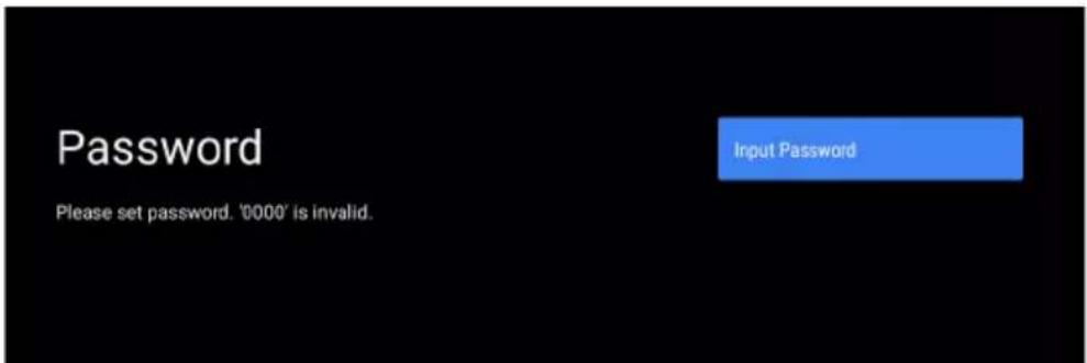 Password Please set password. '0000' is invalid. Input Password