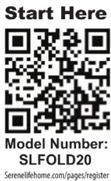 SereneLife SLFOLD20 - Register Product - 1