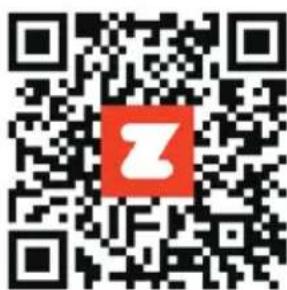 QR code with a red logo in the center, likely linking to a digital service or website.