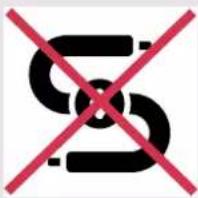 Prohibition sign with red X and Y symbols crossed out, indicating no text or numbers present.