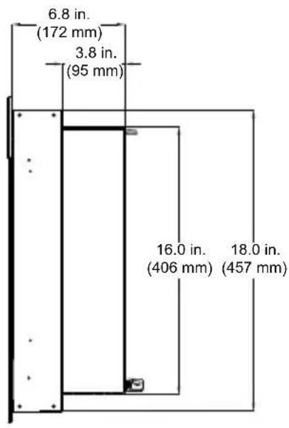 6.8 in. (172 mm) 3.8 in. (95 mm) 16.0 in. (406 mm) 18.0 in. (457 mm)