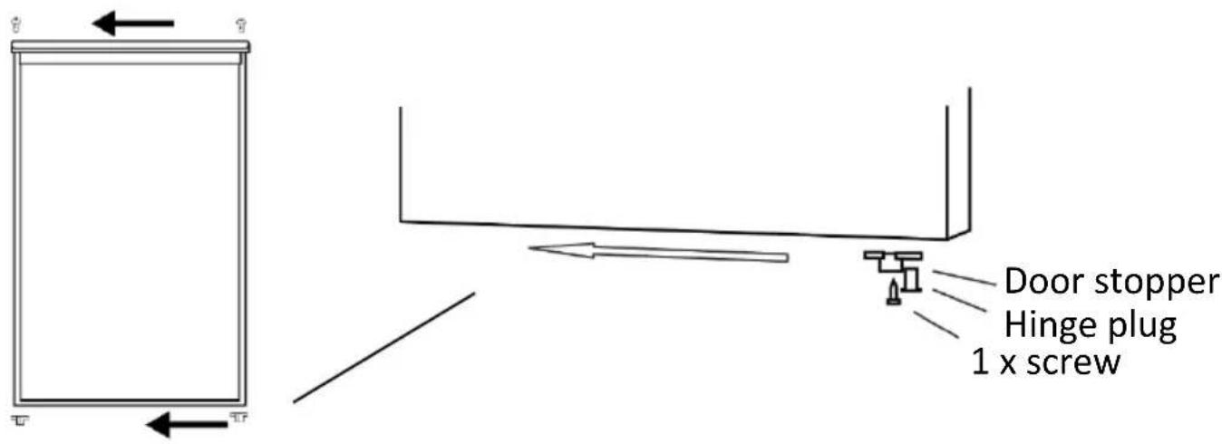 Door stopper Hinge plug 1 x screw
