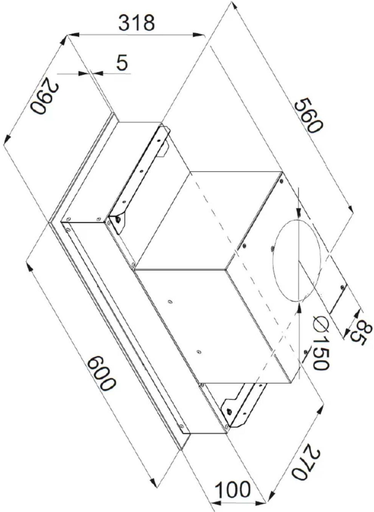 318 5 290 600 270 100 560 Ø150 Ø8