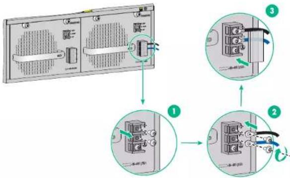 Hikvision DS-3E7806 - Connecting the power cord for a PSR650C-12D power module - 1