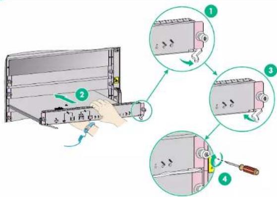 Diagram illustrating a mechanical assembly process with numbered steps and component illustrations