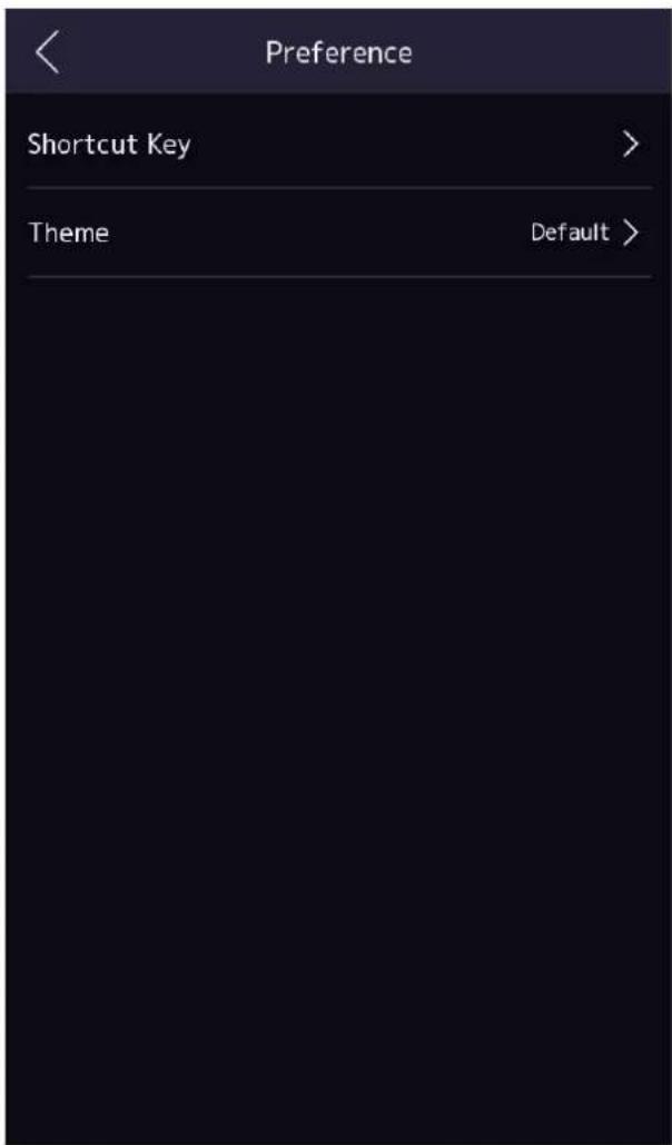 Preference Shortcut Key > Theme Default >