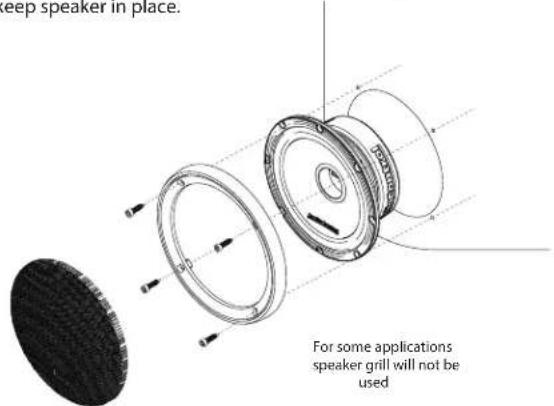 deep speaker in place. For some applications speaker grill will not be used