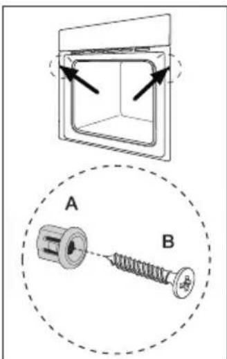 Diagram showing a mechanical assembly with labeled components A and B, including directional arrows indicating movement or force.