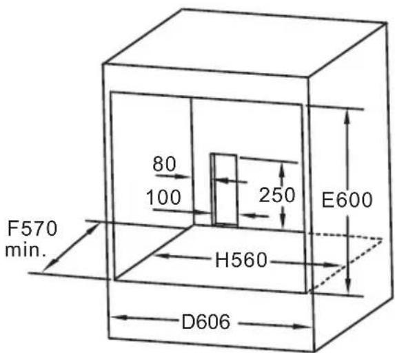 F570 min. 80 100 250 E600 H560 D606
