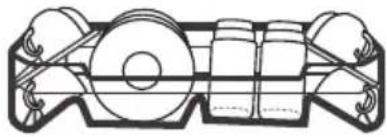 Technical line drawing of a mechanical component with no visible text or symbols