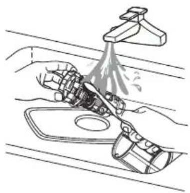 Illustration of a hand washing a car with a tool, no text or symbols present