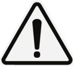 Warning sign with exclamation mark inside a triangle