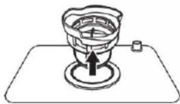 Simple line drawing of a gas stove with a pot and upward arrow (no text or symbols)