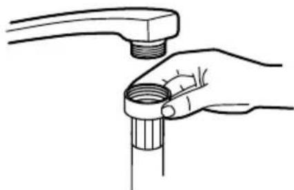 Cookology CMDW5WH - Connect the inlet pipe to the faucet - 1