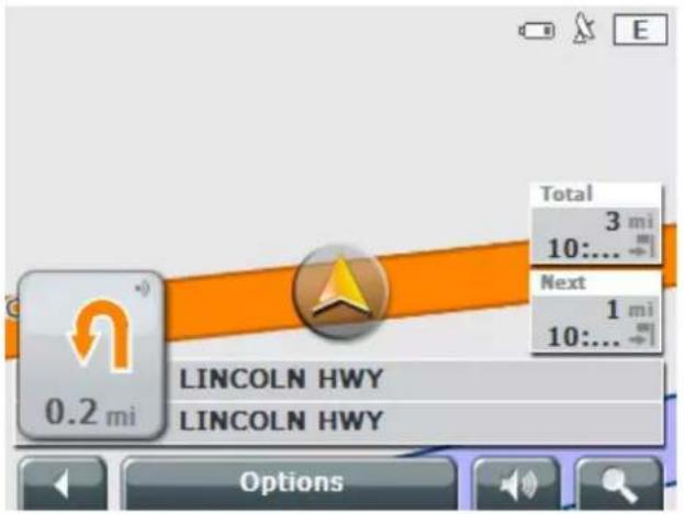 0.2 mi LINCOLN HWY LINCOLN HWY Total 3 mi 10:... Next 1 mi 10:... Options