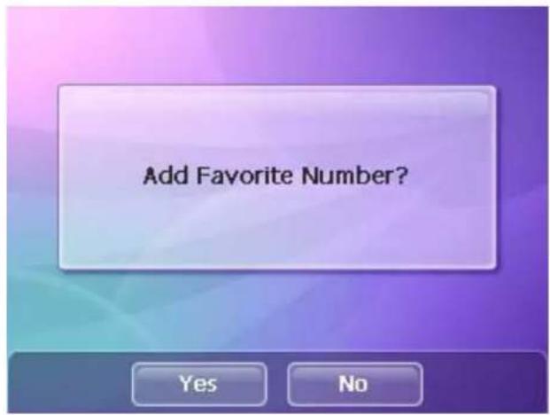 Add Favorite Number? Yes No