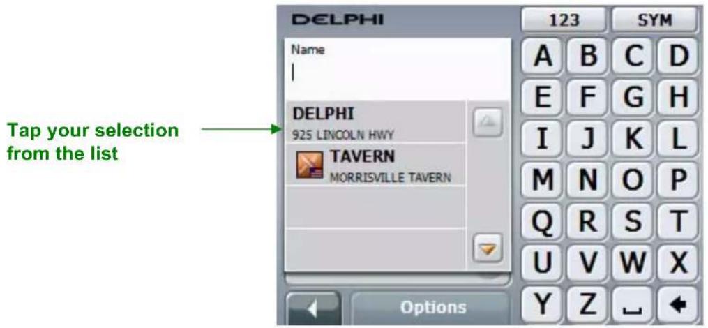Tap your selection from the list DELPHI Name | DELPHI 925 LINCOLN HWY TAVERN MORRISVILLE TAVERN 123 SYM A B C D E F G H I J K L M N O P Q R S T U V W X Y Z _
