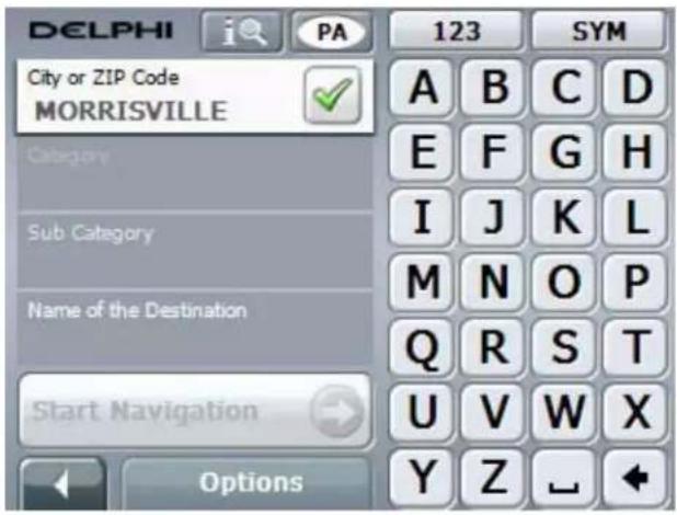DELPHI City or ZIP Code MORRISVILLE Category Sub Category Name of the Destination Start Navigation Options 123 SYM A B C D E F G H I J K L M N O P Q R S T U V W X Y Z _ ◀
