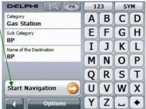 DELPHI Category Gas Station Sub Category BP Name of the Destination BP Start Navigation Options 123 SYM A B C D E F G H I J K L M N O P Q R S T U V W X Y Z _