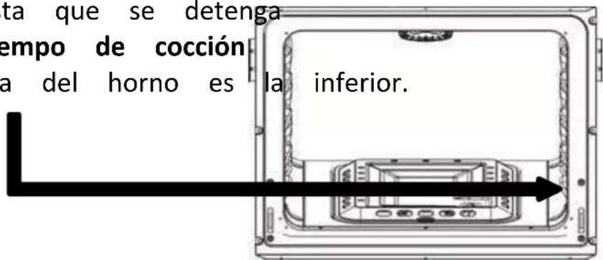 ta que se detenga tempo de cocción a del horno es la inferior.