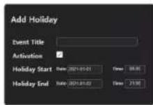 Hanwha SPA-H100W - Add Holiday screen. - 3