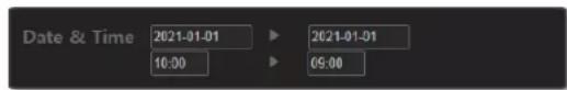 Date & Time 2021-01-01 10:00 2021-01-01 09:00