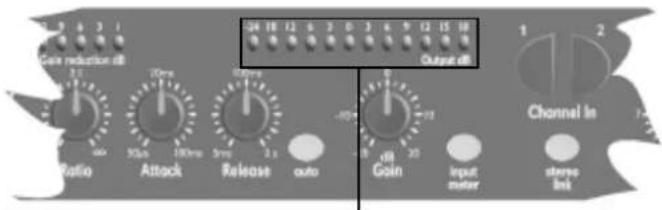 Gain reduction dd Ratio Attack Release auto Output dd 04 18 12 6 2 0 3 6 9 12 15 18 0 -10 -8 Gain Input meter Channel in stems ink
