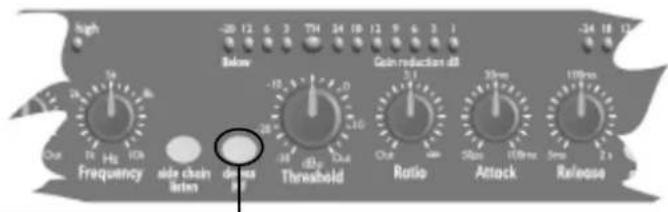 high Below Gain reduction dB Frequency side chain listen threshold Ratio Attack Release