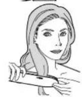 PANASONIC EH-HV70 - With the hair clamped, slide the straightener straight down toward the hair ends. - 1