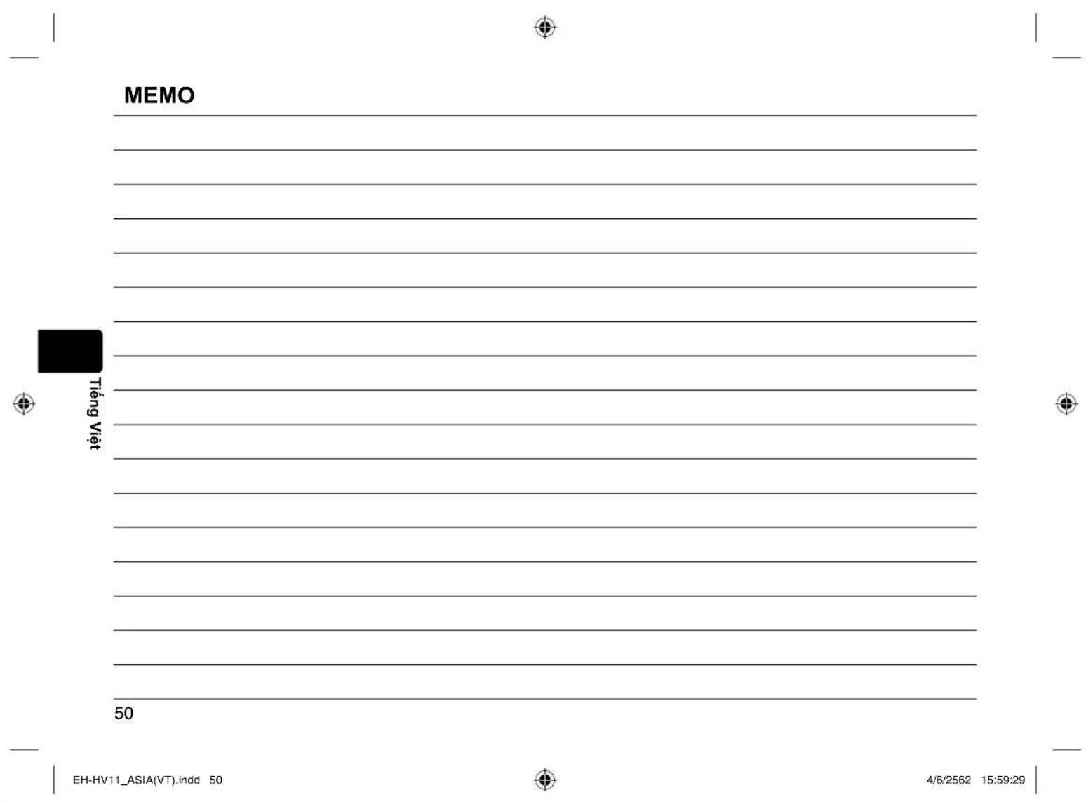MEMO Tiếng Việt 50 EH-HV11_ASIA(VT).indd 50 4/6/2562 15:59:29