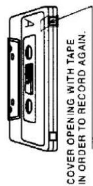 COVER OPENING WITH TAPE IN ORDER TO RECORD AGAIN.