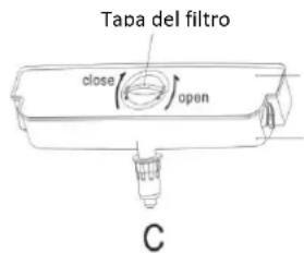 Tapa del filtro close open C