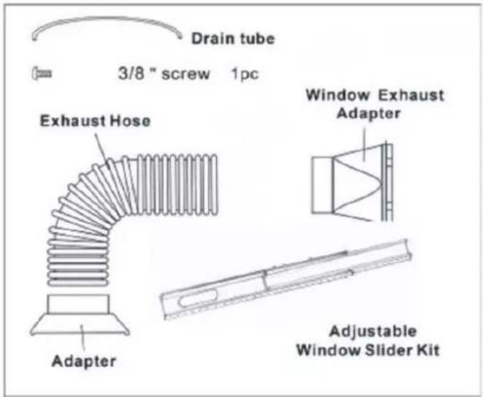 Drain tube 3/8" screw 1pc Exhaust Hose Window Exhaust Adapter Adapter Adjustable Window Slider Kit