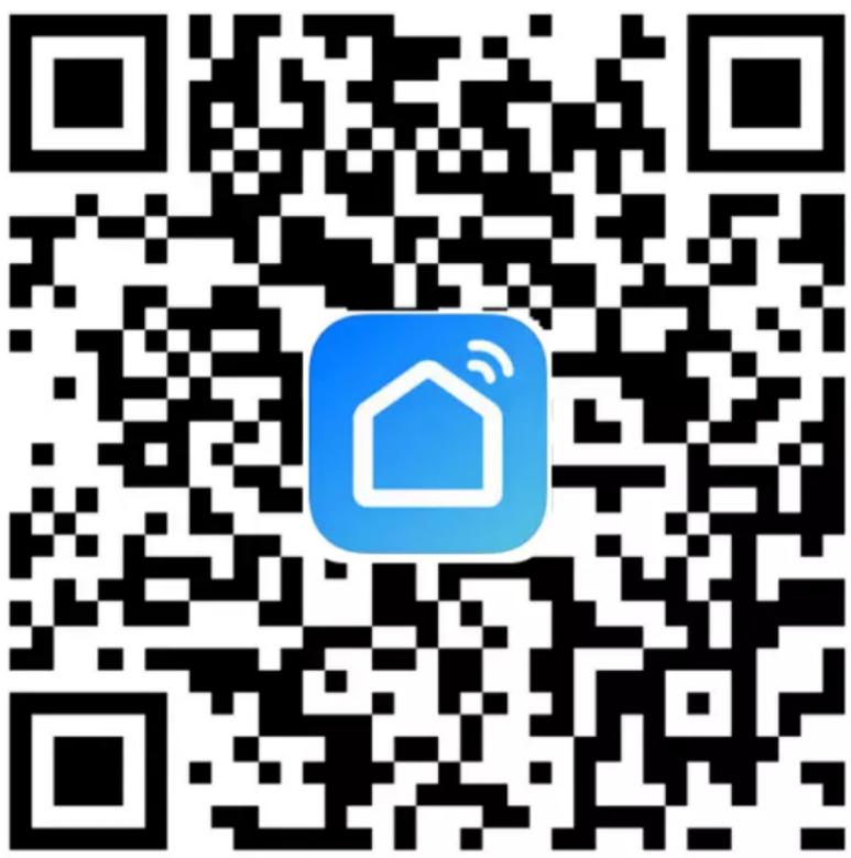 QR code with a blue home icon in the center, likely linking to a digital service or app.