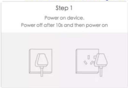 Step 1 Power on device. Power off after 10s and then power on