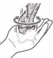 PANASONIC ES-ST37 - Press the blades gently in the palm of your hand, mix the facial cleanser etc. around and move the blades up and down to make foam. - 1