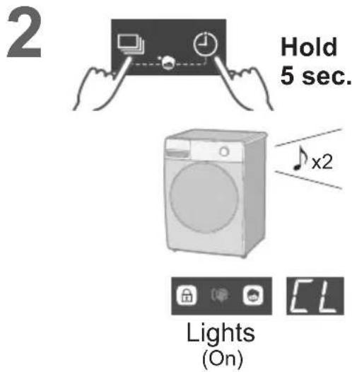2 Hold 5 sec. x2 Lights (On)