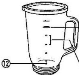 Diagram of a coffee mug with labeled parts and numbered marker (12)
