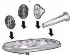 Diagram illustrating a food preparation process with labeled steps: meat, bread, and sauce.