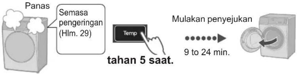 Panas Semasa pengeringan (Hlm. 29) Temp tahan 5 saat. Mulakan penyejukan 9 to 24 min.