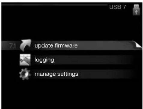 USB 7 7.1 update firmware logging manage settings