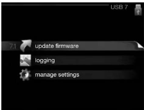 USB 7 7.1 update firmware logging manage settings