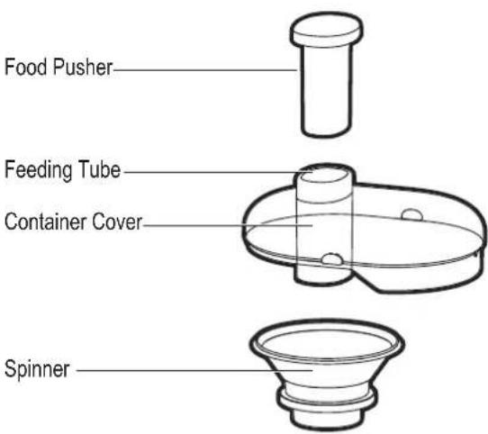 Food Pusher Feeding Tube Container Cover Spinner