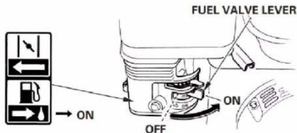 FUEL VALVE LEVER ON OFF