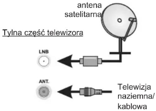 antena satelitarna Tylna czȩść telewizora LNB ANT. Telewizja naziemna/ kablowa