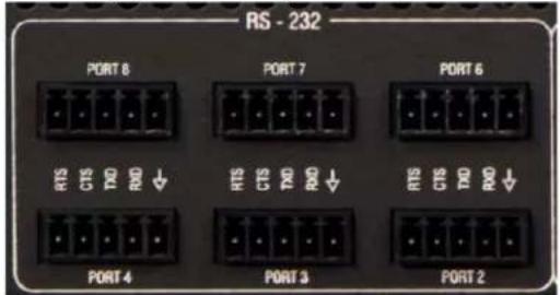 RS - 232 PORT 8 PORT 7 PORT 6 RTS CTS TAD RD ↓ RTS CTS TAD RD ↓ RTS CTS TAD RD ↓ PORT 4 PORT 3 PORT 2