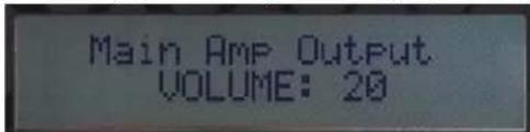 Main Amp Output VOLUME: 20