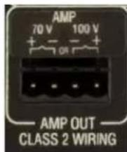 AMP 70 V 100 V + - OR AMP OUT CLASS 2 WIRING
