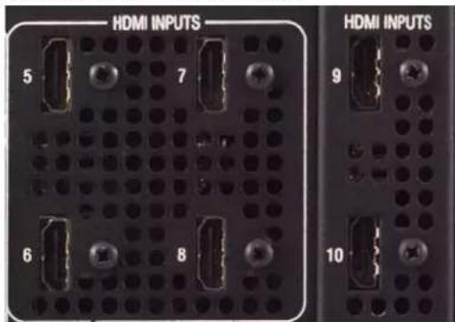 HDMI INPUTS 5 7 6 8 HDMI INPUTS 9 10